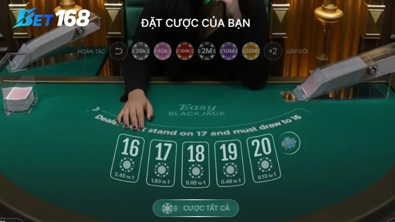 Tổng hợp các lợi ích hấp dẫn khi chơi Blackjack Bet168